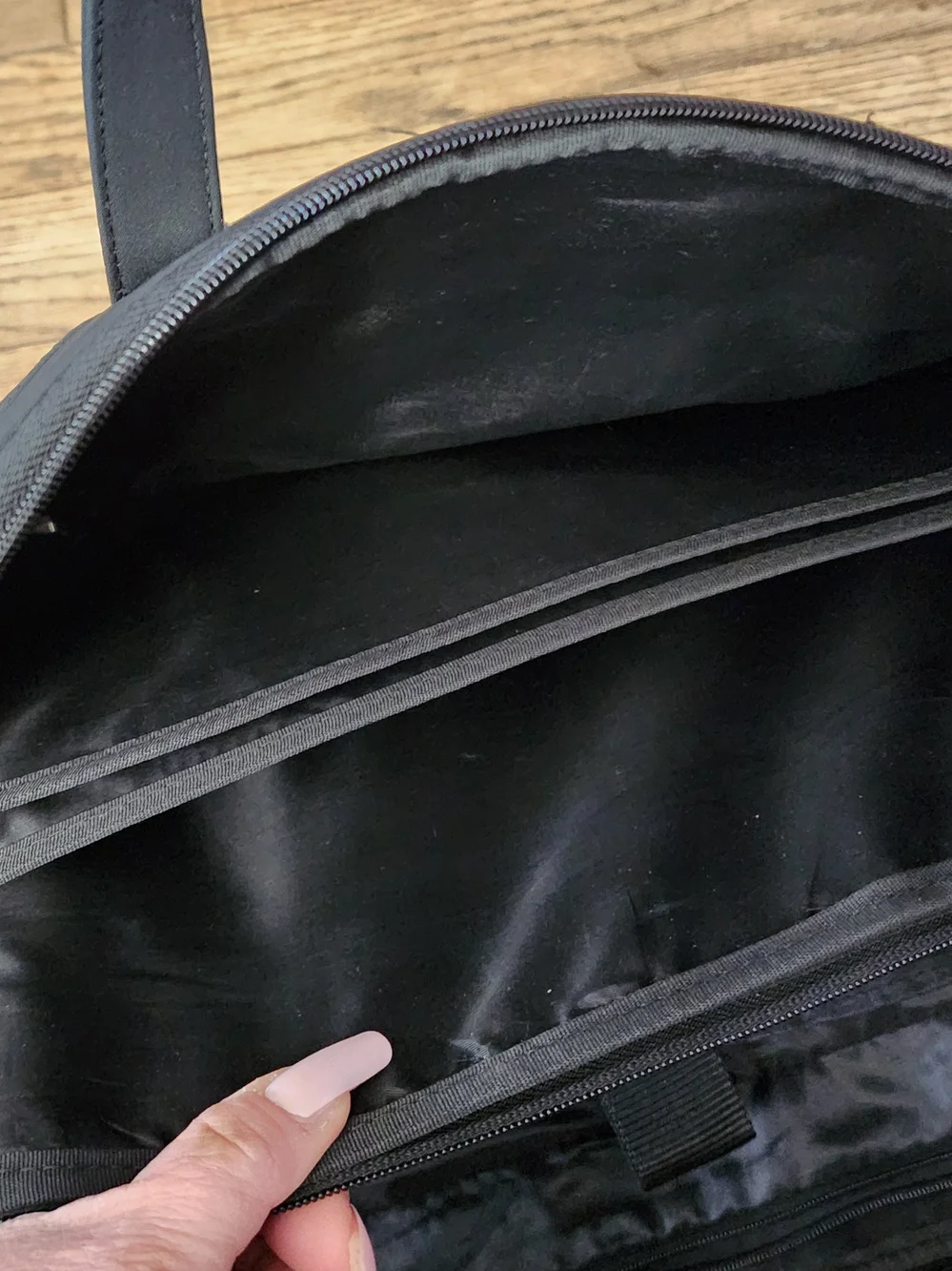 totes Black Nylon Laptop Tote with Front Zip Pocket